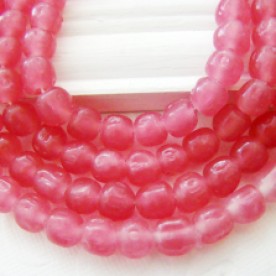 8mm vintage rose pink baroque glass beads