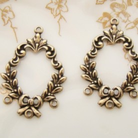 antiqued brass floral wreath chandelier findings